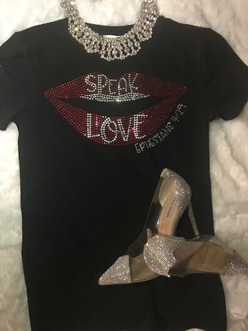 Speak Love Rhinestone T-Shirt
