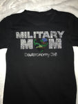 Military Mom Camouflage Heart Rhinestone T-Shirt
