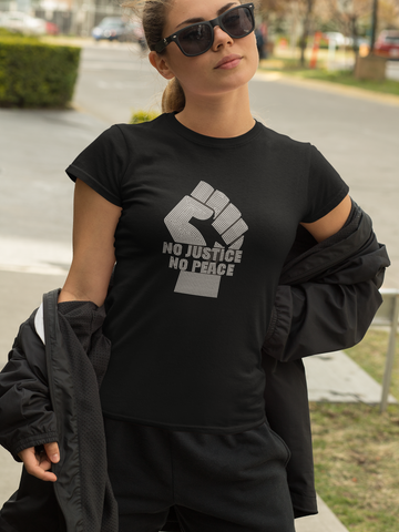 No Justice No Peace Rhinestone T-Shirt